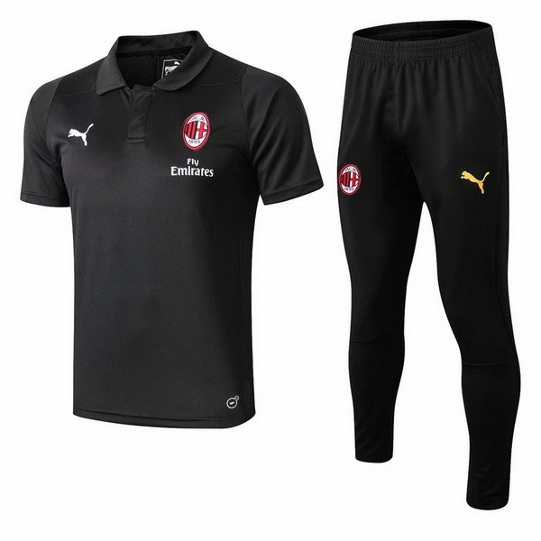 Polo Conjunto Completo AC Milan 2018-2019 Negro